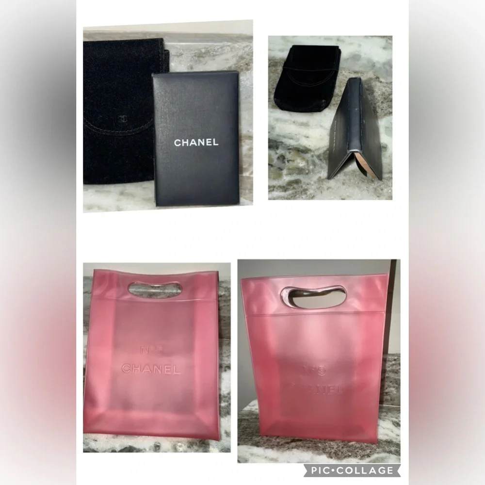 Chanel Novelty Cosmetic Pouch Blotting Papers & Tote Set